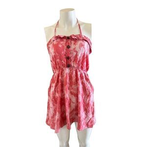 Peppermint Y2K womens M pink tye dye summer mini short dress sleeveless small ha